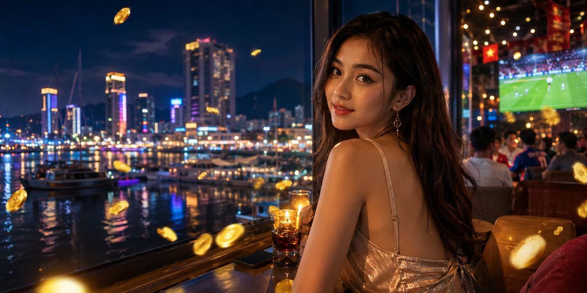 Người dùng tại Nha Trang trải nghiệm Jackpot casino trên ứng dụng di động bên ly cà phê